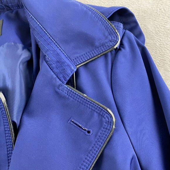 Worthington Women's Trench Coat Small Double-Breasted Royal Blue Small - Picture 7 of 8